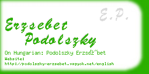 erzsebet podolszky business card